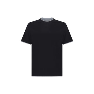 Brunello Cucinelli Black Cotton T-Shirt