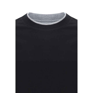 Brunello Cucinelli Black Cotton T-Shirt