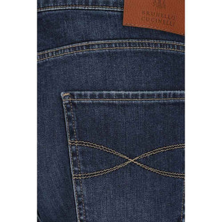 Brunello Cucinelli Blue Cotton Straight-Leg Jeans