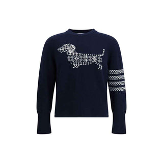 Thom Browne Blue Fleece Wool Sweatshirt