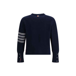 Thom Browne Blue Fleece Wool Sweatshirt