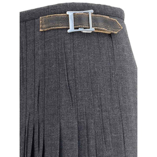 Prada Gray Mohair Long Skirt