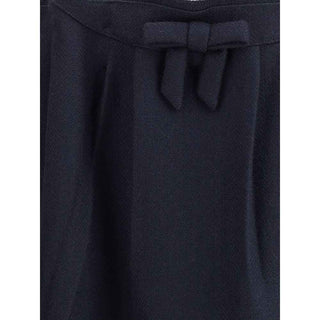 Prada Blue Fleece Wool Midi Skirt