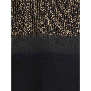Prada Black Fleece Wool Casual Dress