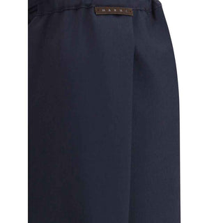 Marni Blue Fleece Wool Casual Pants