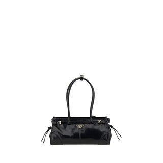 Prada Black Calf Leather Bos Taurus Shoulder Bag