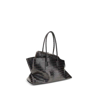 The Attico Black Calf Leather Bos Taurus Shoulder Bag