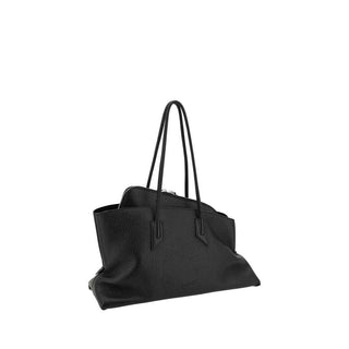 The Attico Black Calf Leather Bos Taurus Shoulder Bag
