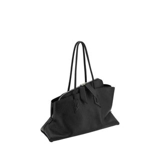 The Attico Black Calf Leather Bos Taurus Shoulder Bag