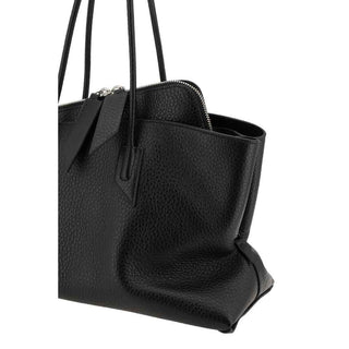 The Attico Black Calf Leather Bos Taurus Shoulder Bag