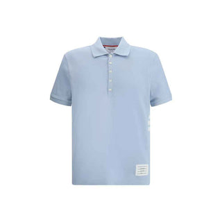Thom Browne Light Blue Cotton Polo Shirt