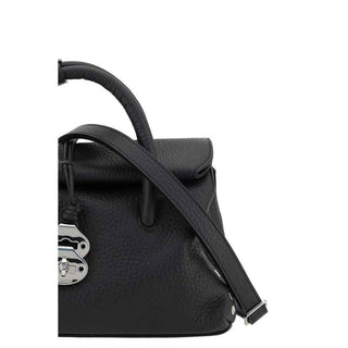 Zanellato Black Calf Leather Bos Taurus Shoulder Bag