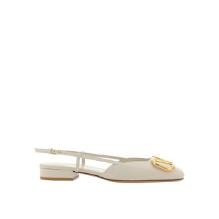 Valentino Garavani White Calfskin Ballet Flats