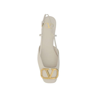 Valentino Garavani White Calfskin Ballet Flats