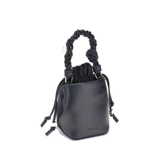 Ganni Black Recycled Leather Backet Bag