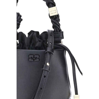Ganni Black Recycled Leather Backet Bag