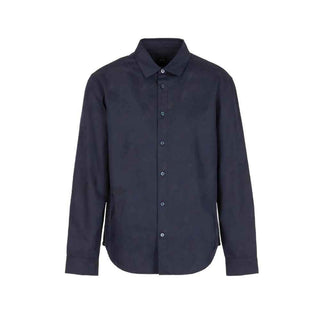 Armani Exchange Blue Cotton Dress Shirt
