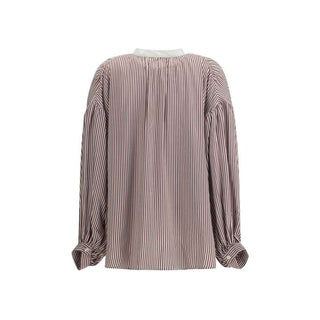 Kristina Ti Bordeaux Viscose Pattern Shirt