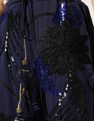 Christian Pellizzari Blue Sequined Tapered Trouser Pants