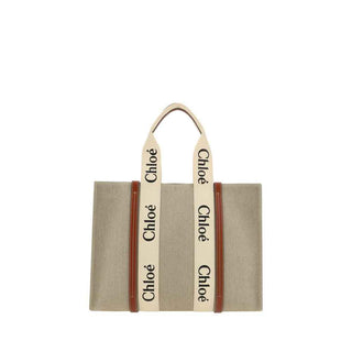 Chloé Beige Linen Shoulder Bag