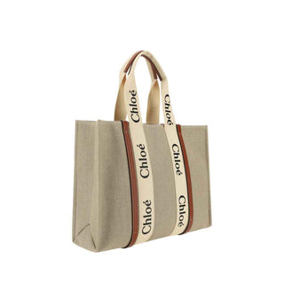 Chloé Beige Linen Shoulder Bag