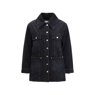 Ganni Black Cotton Denim Jacket