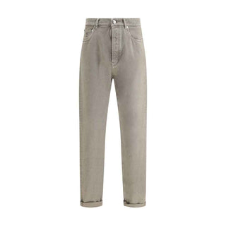 Brunello Cucinelli Green Cotton Straight-Leg Jeans