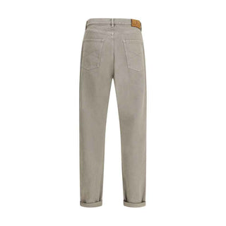 Brunello Cucinelli Green Cotton Straight-Leg Jeans