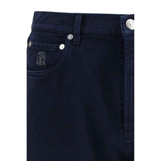 Brunello Cucinelli Blue Cotton Straight-Leg Jeans