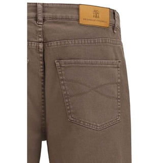 Brunello Cucinelli Brown Cotton High-Waisted Jean