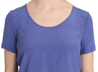 Patrizia Pepe Silk Purple Short Sleeve Casual Top Blouse