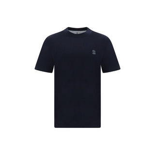 Brunello Cucinelli Blue Cotton T-Shirt