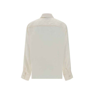 Fendi White Silk Pattern Shirt