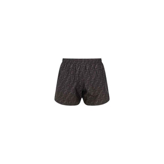 Fendi Gray Polyester Swim Shorts
