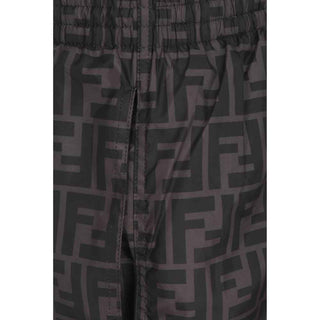 Fendi Gray Polyester Swim Shorts