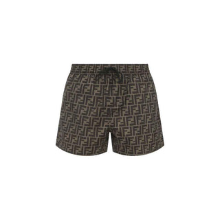 Fendi Brown Polyester Swim Shorts