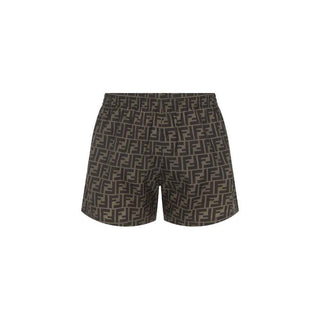 Fendi Brown Polyester Swim Shorts