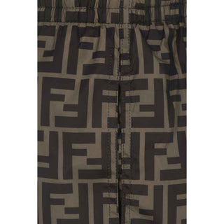 Fendi Brown Polyester Swim Shorts