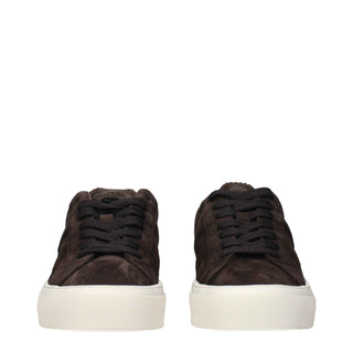 Moncler Brown Leather Low Top Sneakers