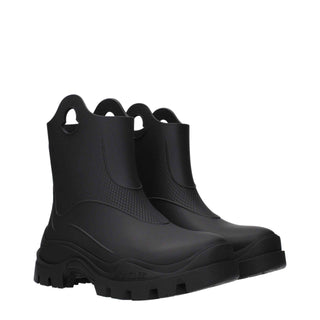 Moncler Black Cotton Ankle Boots