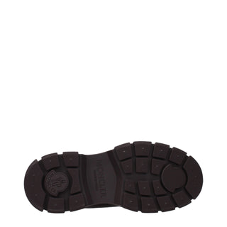 Moncler Brown Leather Ankle Boots