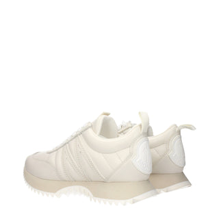 Moncler Beige Leather Low Top Sneakers