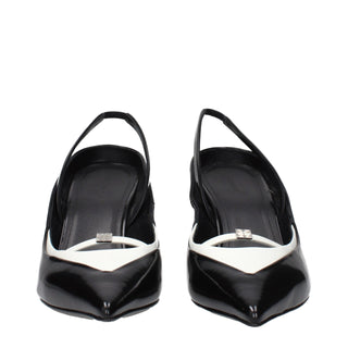 Givenchy Black Leather Wedge Sandals