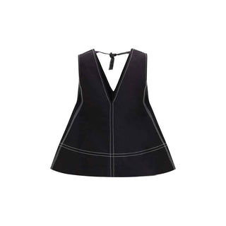 Ganni Black Elastane Top