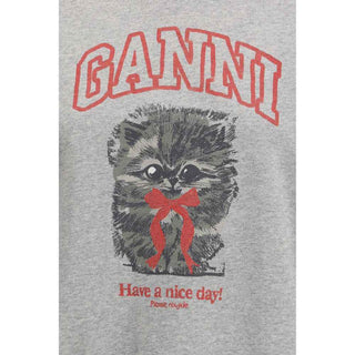 Ganni Gray Cotton Sweatshirt