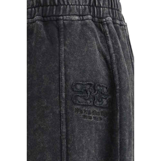 Ganni Black Cotton Casual Pants