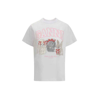 Ganni White Cotton T-Shirt