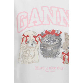 Ganni White Cotton T-Shirt