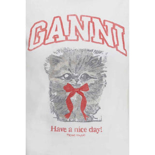 Ganni White Cotton T-Shirt