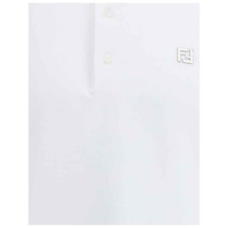 Fendi White Cotton Polo Shirt